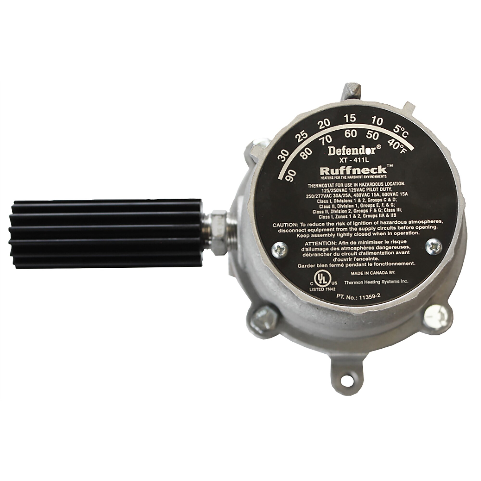 Ruffneck Defender Explosion-Proof Thermostat Compatible with Ruffneck Explosion-Proof FX Series Forced Air Heater, Model# XT-411L